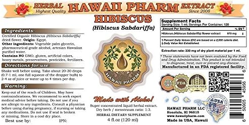 Течен екстракт от хибискус HawaiiPharm, Органични цветя хибискус (Hibiscus Sabdariffa) Добавка за ракия 2x4 грама
