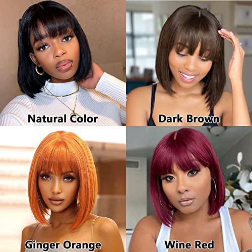 Guree Hair 12 Инча Бесклеевой Перука Боб Дантела перуки за черни жени от Естествена Перука От Човешка Коса Бесклеевой