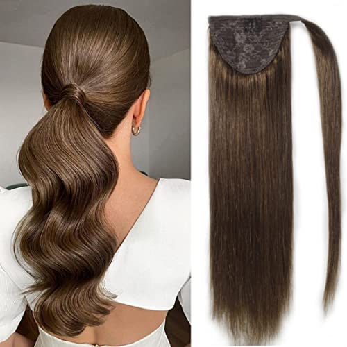 Tinashe Натрупване на човешки косъм под формата на конска опашка, цвят Кафяв, Човешка коса Remy, Обвивка около удължаване