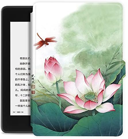 Тънък калъф-обвивка за 6 Kindle (образец № C2V2L3) - Лек защитен калъф с принтом китайската лотосовой водни кончета с