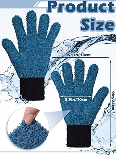 Bencailor, 3 чифта ръкавици от микрофибър кърпа за избърсване на прах, за многократна употреба, ръкавици за почистване на дома, на кухнята, на растенията, прозорци, щори, ?