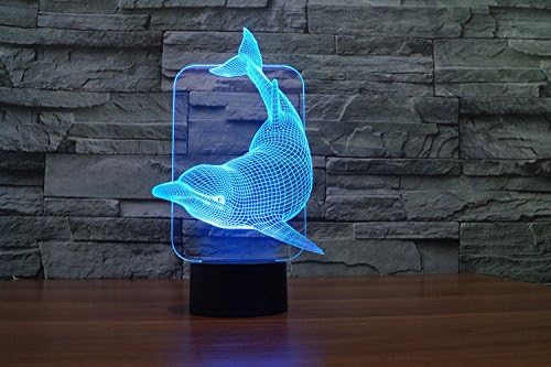 3D Делфин лека нощ USB Сензорен Прекъсвач Декор Тенис на Маса Оптични Илюзии Лампи 7 Цвята Променя Светлини Led Настолна