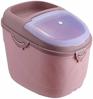 ETATOI Големи Контейнери за съхранение на ориз, Пластмасови Кутии За съхранение на Сухи продукти, с капак за Брашно, Ориз, Кухня, Килер (Цвят: Розов, Размер: Средно)
