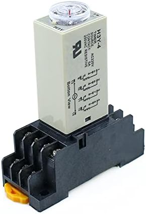 TINTAG H3Y-4 Реле закъснение на включване 0-10 М Таймер DPDT 14 контакти H3Y-4 DC12V DC24V AC110V AC220V (Размер: DC12V)
