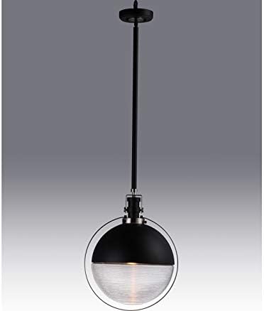 Окачен тавана лампа Maxim 10080CLBKSN Аксиома JA8, Съвместим с Прозрачна стъклена топка, с 1 лампа 9 W, 18 x 12 W, Черен