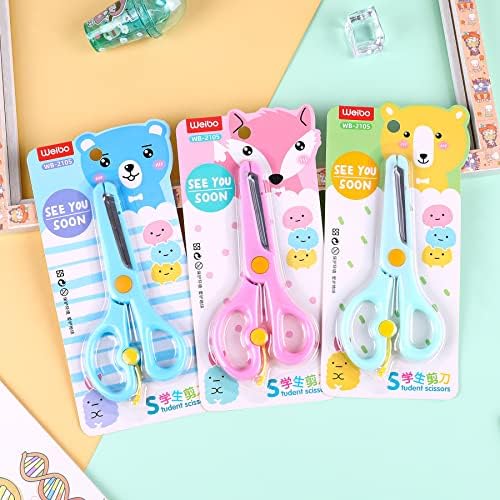 WeiBo 24 бр 5 Пластмасови Детски Дизайнерски Безопасни Художествени Ножица-Комплект, подходящ за деца и ученици, за да