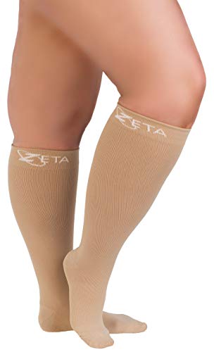 Чорапи за подпомагане на краката с ръкави Zeta Plus Size - Широки компресия чорапи за телета, които мъжете и жените обичат да им страхотен кацане, богат памук, комфорт, гра?