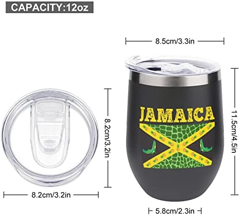 Чаша за бутилки с флага на Ямайка с Капак, Изолиран Чаша От Неръждаема Стомана, Офис Чаши за Дома С Двойни Стени