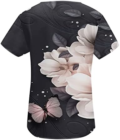 Блуза Дамска Лятна Есен Облекло 2023 Модни Дрехи с Къс Ръкав Копчета Графичен Случайни Топ Тениска за Момичета QX QX