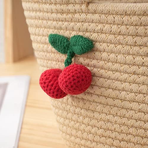 Пролетно-лятна малка чанта Сен прясна памучни въжета, кошница за съхранение, череша от сладко курортна плажна чанта