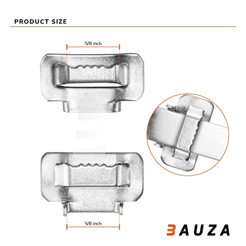BAUZA BK16 Опаковка застежек-ушек от неръждаема стомана ширина 5/8 инча с кант от неръждаема стомана, Издръжлив, тежкотоварни
