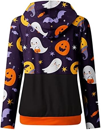 Дамски Hoody с качулка на Хелоуин, Пуловер, Блузи, Забавни Котка, Графични Есенни Ежедневните Свободни Блузи С Дълъг