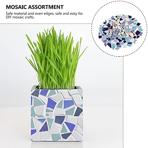 EXCEART Счупени Плочки 200 г Многоцветни Стъклени Мозаечни Плочки САМ Mosaic Стоунс Трайни Остъклени Теракотни Плочки