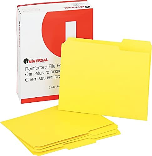 Универсални папка за файлове 16164 цветни формат, разнообразни от 1/3 изрезки, Двупластова горната част на раздела, с букви, жълто, 100 бр/кор.