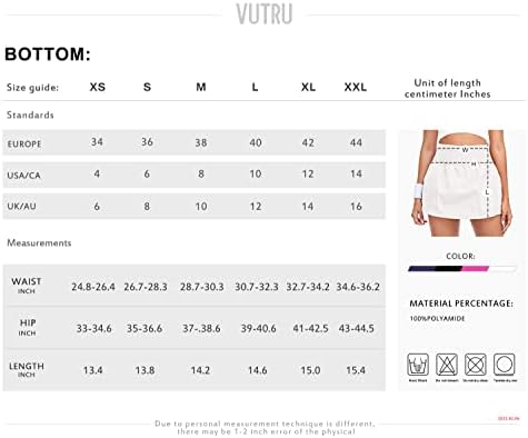 Дамски тенис панталони VUTRU, Спортни бързо съхнещи Леки къси Панталони за голф, Поли с Джобове за телефон, Шорти за