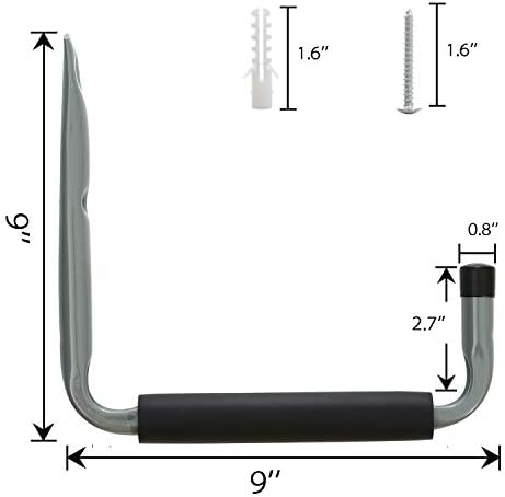 Куки за Гараж стълби Ihomepark, Тежкотоварни 9-Инчов Стенни Закачалка за съхранение, Органайзер за Велосипед, Кану-каяк,