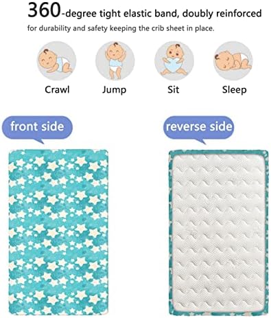 Чаршаф за легло в стила на звездите, Стандартен чаршаф за матрак за легло, Мека и еластична чаршаф за леглото - идеално