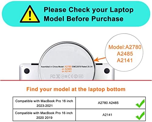 MOSISO е Съвместим с 16-инчов калъф MacBook Pro 2022 2023 2021 M2 M1 A2780 A2485/2019 2020 A2141 с Touch ID, калъф за