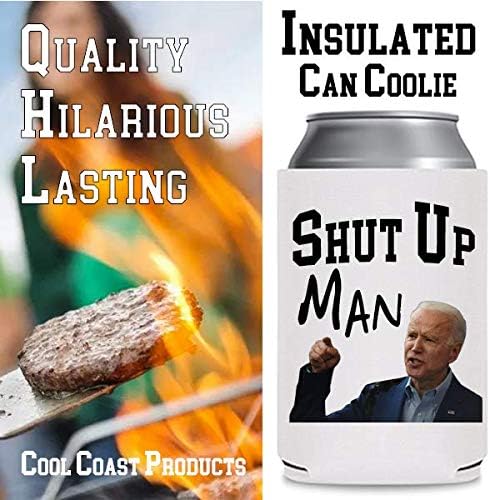 Джо Байдън, Кулата с бирена ръкав Млъкни, Човек | Стоки Cool Coast | Забавни Дебат за Заведението Трампе 2020 Бира за партито с кляпом | Охладител за напитки с виц | Бира напи?