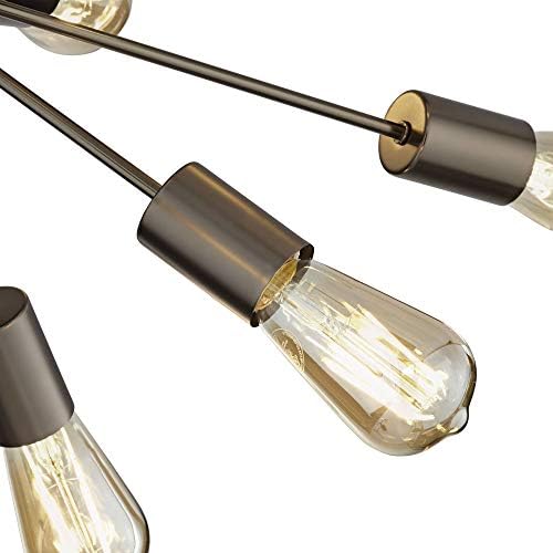 Модерен Тавана Лампа Possini Euro Design Hemingson с Подово Монтиране В Стил Спътник, Античен led Лампа Edison Bronze