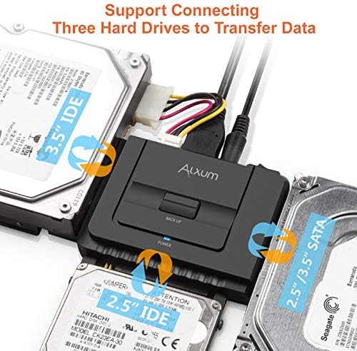 Адаптер за твърд диск Alxum SATA IDE към USB C с храненето, Адаптер IDE на SATA Устройство за четене на външни твърди