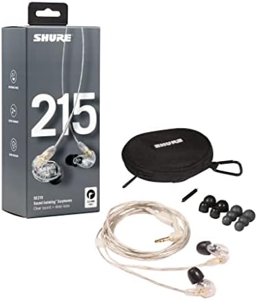 Слушалки с кабел, Shure SE215 PRO - Професионални слушалки с шумоизолация, чист звук и дълбок бас, един динамичен микродрайвером,