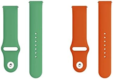 Быстросъемный каишка за часовник ONE ECHELON, съвместим със силикон каишка Samsung Gear Sport с заключване на бутона в опаковка по 2 броя (зелен и оранжев)