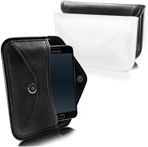 Калъф BoxWave, който е Съвместим с Sharp Aquos R3 (Case by BoxWave) - Луксозни Кожена чанта-месинджър, чанта-плик от