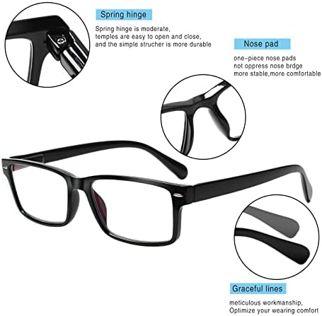 Henotin 5 Опаковки Очила за четене Качествени слънчеви Очила за Четене с Пружинным тръба на шарнирна връзка, Блокиране