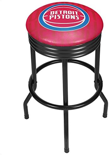 Търговска марка Gameroom NBA1006-РП3 NBA Черно Оребрена бар стол Сити - Детройт Пистънс