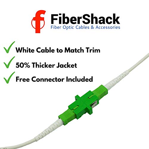 FiberShack - Бяло оптичен интернет-кабел SC / APC 30 метра височина - 10 м SCAPC Simplex Single Mode Кабел & Connector