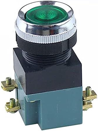 TPUOTI LA19-11 бутон ключ с автоматично отхвърляне, Пневматичен Бутон превключвател 25 мм Цвят: зелен)