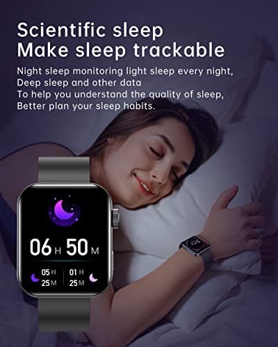 Смарт часовници за мъже и жени, Съвместими с Android и iPhone, Фитнес тракер, Брояч на стъпки, монитор на сърдечната честота, Монитор сън, монитор на кислород в кръвта, Умен