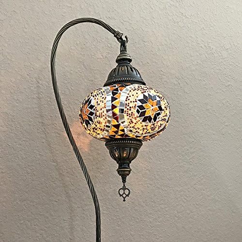 Лампа от марокански мозайка Woodymood, Стъклена лампа от турската Мароканска мозайка с лебед шията, 7 1 Топка, Нощна