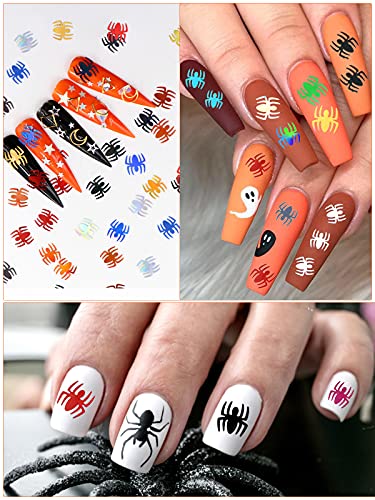 12 Цвята, Лъскави Пайети за Дизайн на ноктите на Хелоуин, TOROKOM, Холографски Лазер, 3D Паяк, Лъскави Пайети за нокти,