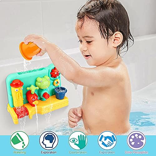 Бебешки Играчки за баня за деца от 1-3 години, Играчки за баня, Разбрызгиватель вода за душ, Водопади, Пълнител, Въртяща