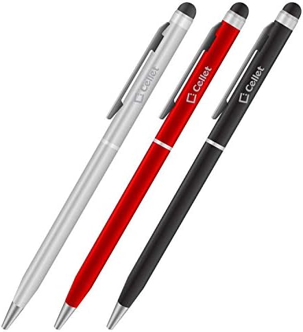 Професионален стилус за Qiku Q5 Plus с мастило, висока точност, повишена чувствителност, една компактна форма за сензорни екрани [3 опаковки-черен, червен, сребрист]