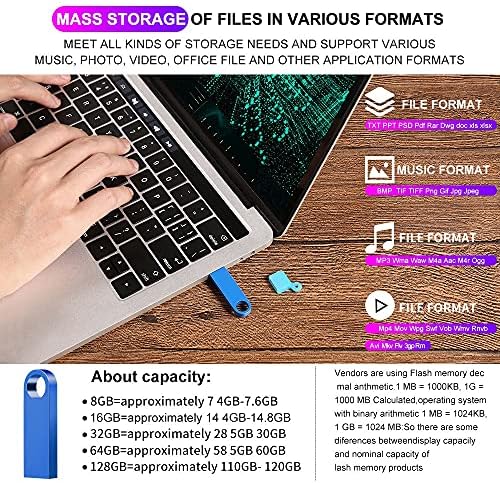 LMMDDP Черен USB флаш памет от 64 GB 128 GB 32 GB Водоустойчив флаш памет от 16 GB, 8 GB флаш памет USB 2.0 с USB Stick