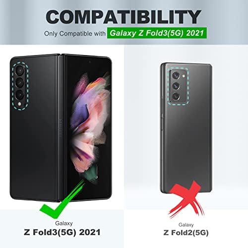 Чантата TUCCH Case за Galaxy Z Fold 3 5G, Защитен калъф от изкуствена кожа с притежателя на S Pen [Заключване на RFID]