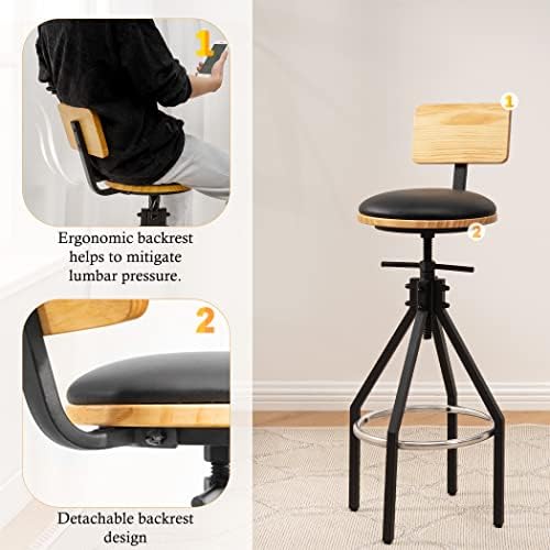 Бар столове Tektalk със завъртане и възможност за регулиране на височината, маса за Хранене, стол с Подвижен Ергономична