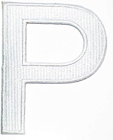 Нашивка PARITA с бяла буква P 3,4 инча. Нашивка с букви от азбуката A-Z, Гладка/Пришитая Нашивка, Че Иконата, Нашивка-Апликация