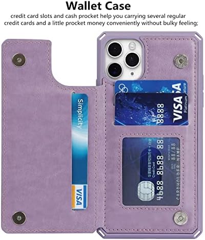 iCoverCase за iPhone 11 Pro С 5,8-Инчов чанта-портфейл с отделения за карти, Титуляр и каишка за китката [Заключване