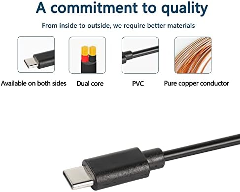 Удължителен кабел захранващ кабел USB Type-C с косичкой 22AWG 5V 3A USB-C се свързва към 2-номера за контакт гнездо с