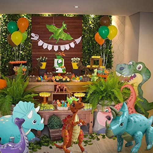 Blingparty Гигантски 3D Балони с Динозавром за Парти, Надуваеми Украшения с Динозавром, Балони От Алуминиево Фолио, за
