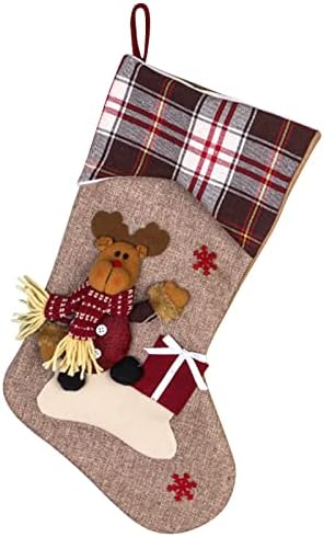 Коледни Чорапи, Големи Коледни Чорапи, Украса, Дядо коледа, Снежен човек, Отглеждане с Елени, Коледна Украса и Аксесоар