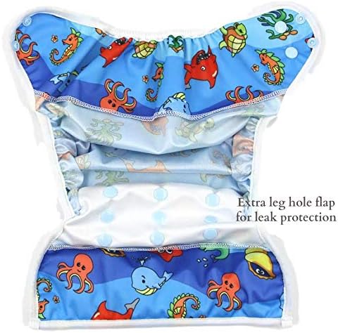 KaWaii Baby Happy Фланец Текстилен калъф за памперси един размер, водоустойчив, за многократна употреба за бебета и малки