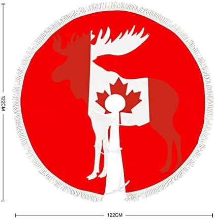 Забавна Пола под формата на Лосове с Канадския флаг под формата на Елхи с Пискюли, Къса Плюшен, 3 Размера