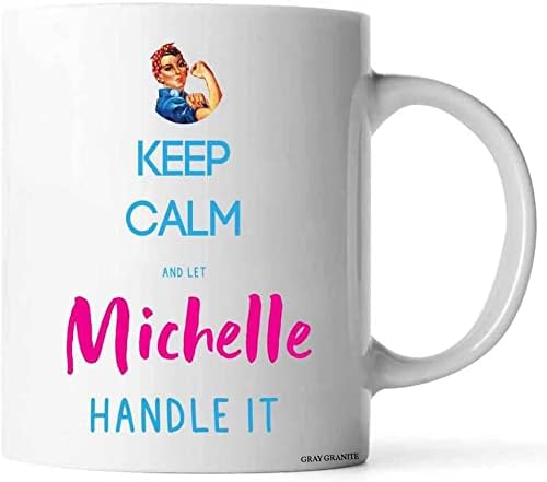 Успокой се И нека Мишел се Справя, Чаша Мишел е Поименна Кафеена чаша, Чаша за чай, Идеален Подарък за рожден Ден, Коледа