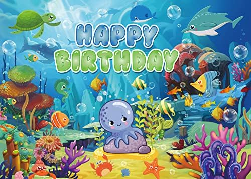 Карикатура тематични подводен фон рожден ден украси животни, партита Снимка фон за деца празничната трапеза торта фотоалбуми