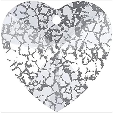 2 бр Окачване Swarovski Elements Сърцето 6228 от Кристал с Дупка 10,3 x 10 мм, Сребриста Патина